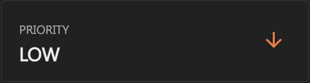 Screenshot of low priority with down-arrow icon