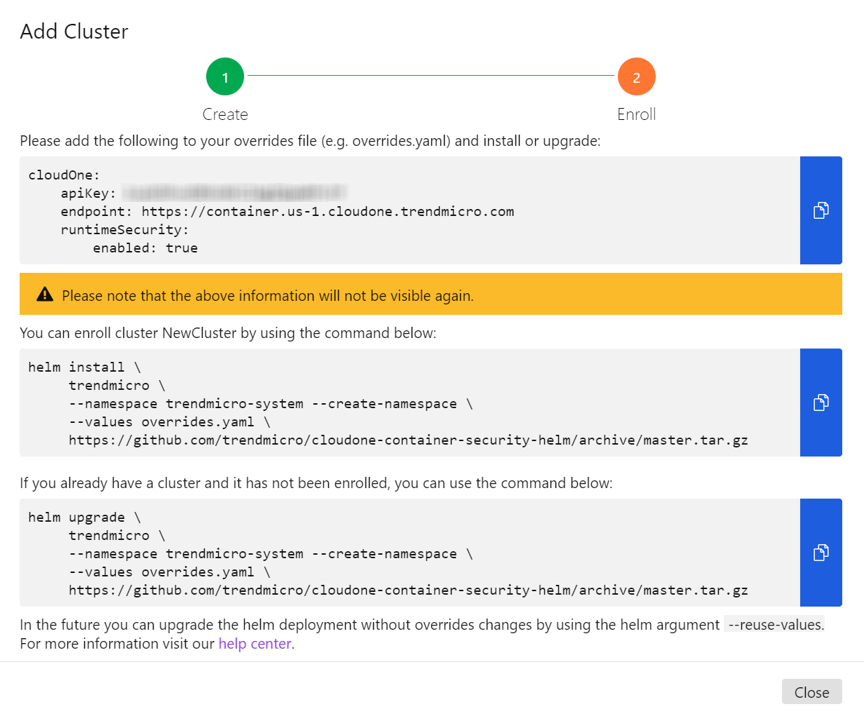 Add Cluster dialog