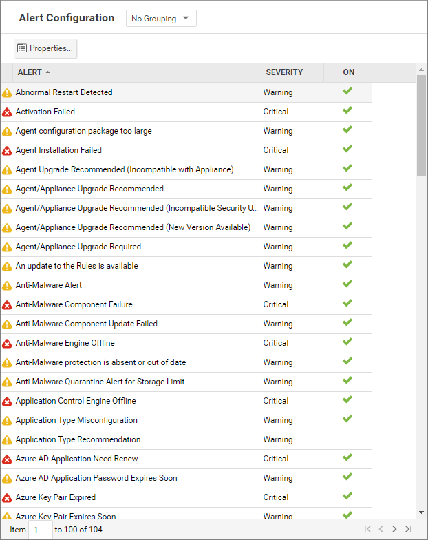 Alert Configuration dialog box