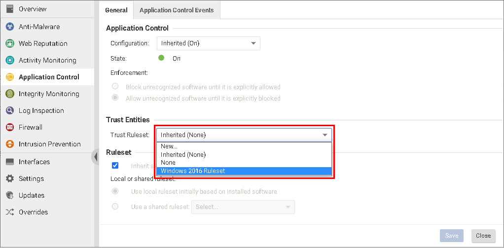 Assign a Trust Ruleset